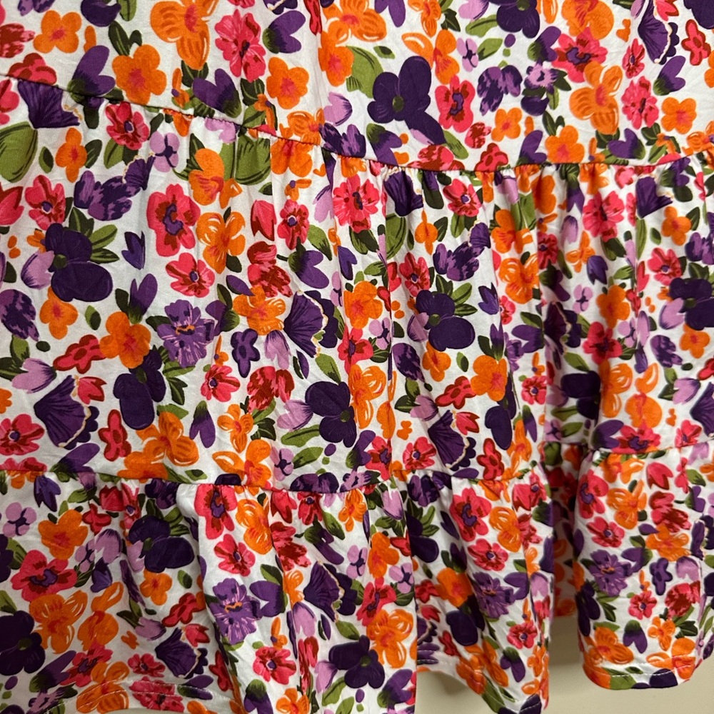 BeautyNee Maternity Floral Print Dress Short Puff Sleeve Square Neck Size 2XL - Picture 4 of 8